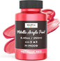 Nicpro Metallic Red Acrylic Paint, 8.45oz/250ml Large Metallic Paint, Non Toxic by Nicpro
