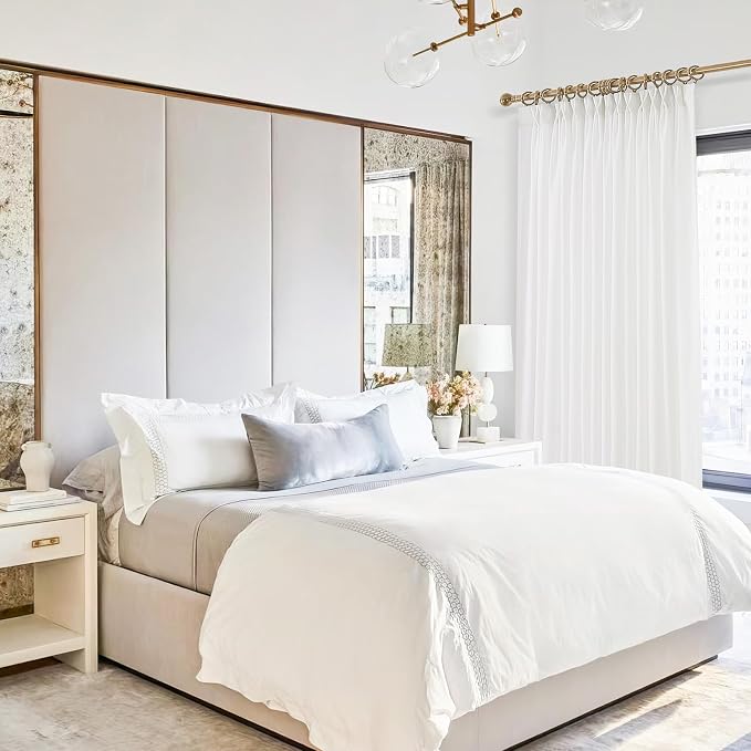 Pinch Pleated Sheer Curtains 84 Inches Long, Light Filtering Semi Sheer White - Image 8