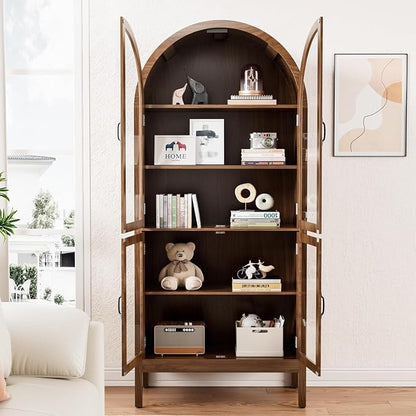 Arched Display Cabinet with Acrylic Glass Doors, 70.9'' Tall Curio Cabinet with - Image 3