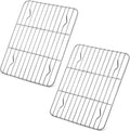 P&P CHEF Cooling Baking Rack Pack of 2, Stainless Steel Cooling Racks for Cooking Baking Roasting Grilling Drying, Dense Wires & Smooth Edge, Easy to clean, Silver, 9.7" x 7.3"