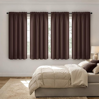 MIULEE Dark Brown Blackout Curtains 4 Panels Set 72 Inch Length Bedroom | by MIULEE