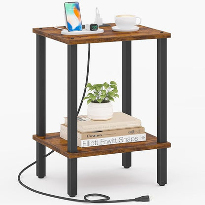 TUTOTAK End Table with Charging Station, Side Table with USB Ports and Outlets by ChoosetutotakFurnitureBuildYourCozyHome