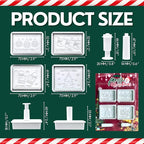 Christmas Cookie Cutters, 4-Piece 3D MERRY CHRISTMAS Plastic Cookie Stamp Set, Comes with Merry Christmas in English, Perfect for Christmas cookie baking and parties