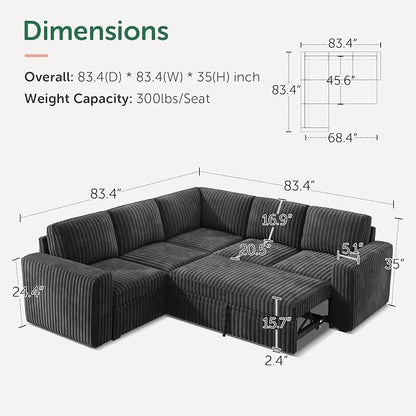 HONBAY Modular Sectional Sleeper Sofa - Image 2
