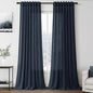 Vintage Blue Linen Curtains 90 Inch Long 2 Panels Set by Nanspring