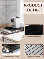 K Cup Organizer, Coffee Pod Holder Drawer, Under Brewer Storage Organizer with Sliding Drawer holds up to 35 K-Cup Pods, No Assembly Needed, Black