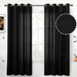 YoungsTex Black Linen Semi Sheer Curtains 72 Inches Long by YoungsTex