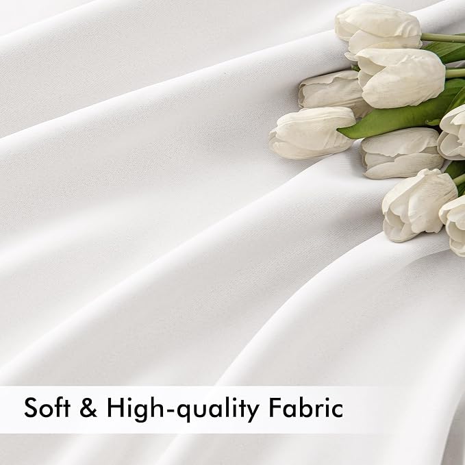 MIULEE Pure White Back Tab Blackout Curtains 52x108 Inch Long 2 Panels Set | - Image 6