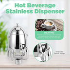 [3 Gallon capacity] Stainless Steel Hot Beverage Dispenser durable and long-lasting Chafer Urn with Chrome Accents - 48 cup
