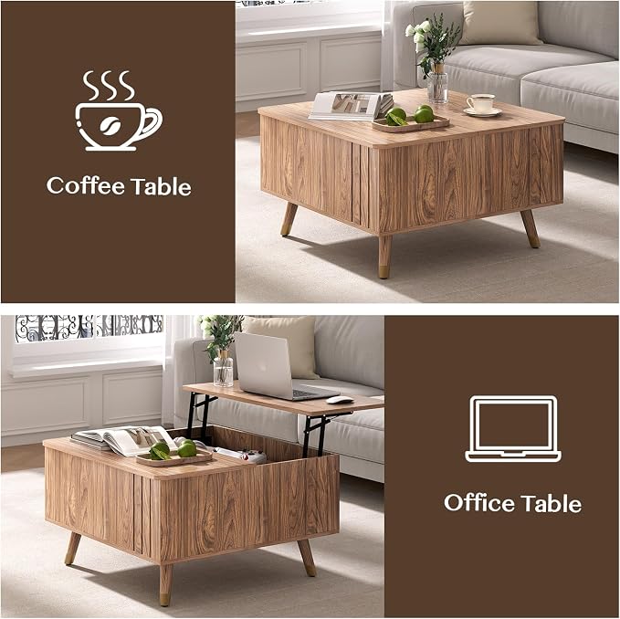 JOINICE 32" Square Lift Top Coffee Table - Image 5