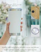 Travel Coffee Tumbler 20oz, 4 Pack Leakproof Travel Coffee Mug with Lid and Straw, Stainless Steel Double Wall Vacuum Insulated Tumbler for Hot/Iced Drinks (Textured Matte, White)