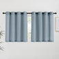 NICETOWN Stone Blue Linen Kitchen Curtains 36 inch Length, Decorative Thick by NICETOWN