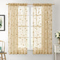 MIULEE Khaki Sheer Curtains 2 Panels Embroidered Leaf Patterned, W52 x L45 | by MIULEE
