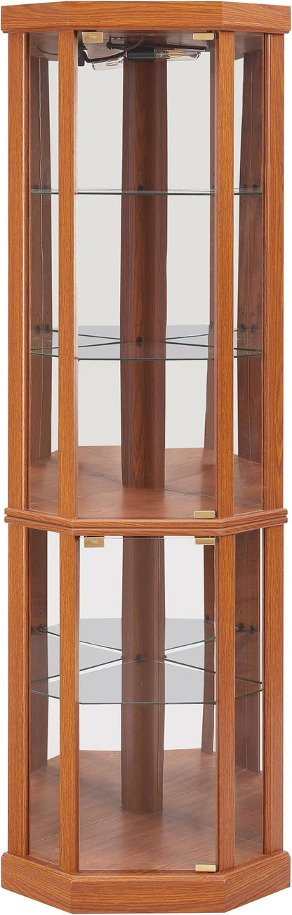 Corner Curio Cabinet, 150lbs Heavy Duty Glass Display Cabinet - Image 6