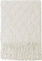 BOURINA Beige Throw Blanket 60x80 Inches Throw Textured Solid Soft Sofa Throw by BOURINA