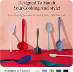 GIR: Get It Right Spatula Set for Cooking - 5-Piece Mediterranean Color - Heat Resistant to 425°F & No-Scratch on Nonstick Cookware - Dishwasher-Friendly Cooking Utensils & Silicone Spatulas
