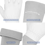 HANDLANDY Long Gardening Gloves for Men & Women, Thorn Proof Rose Pruning Gloves Leather Gauntlets Garden Glove Yard Work Glove (Medium, Grey)