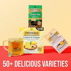 Twinings Decaffeinated Green Tea Individually Wrapped Bags, 20 Count (Pack of 6), Smooth Flavour, Enticing Aroma, Enjoy Hot or Iced, 120 Teabags