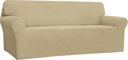 Easy-Going Stretch 4 Seater Oversized Sofa Couch Cover Beige | 1-Piece Extra by Easy-Going