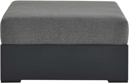 Modway Tahoe Aluminum Ottoman in Gray Charcoal - Image 4
