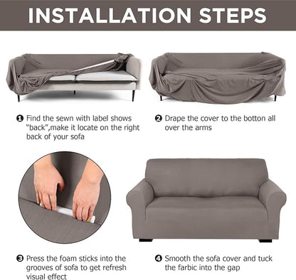 Peryiter 3 Pcs Couch and Loveseat Covers Set Sofa Cover - Image 3