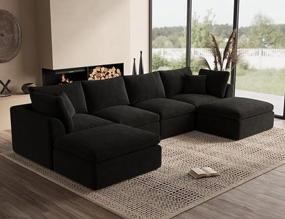 ohllob 140" U Shaped Couch, Cloud Sectional Couches by Ohllob