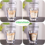 2 Pack Shot Glasses Measuring Cup,Espresso Shot Glass with 4 Measurement Methods(OZ/ML/TSP/TBSP),Dishwasher Safe,Perfect for Coffee,Cocktails and Kitchen Use (Black)