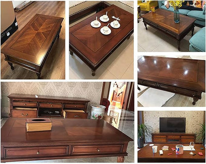 Vintage Wood Coffee Table for Living Room - Image 8