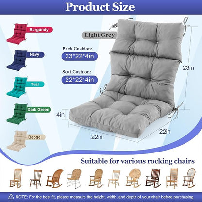 Rocking Chair Cushion, Waterproof and Fade-Resistant Adirondack Rocker Cushions - Image 2