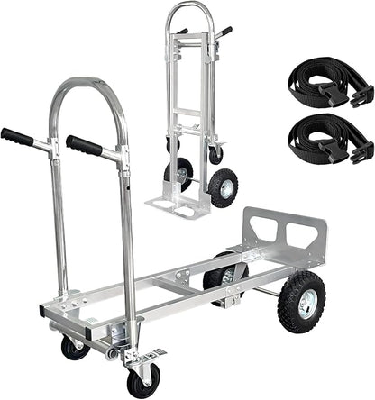 Silver Convertible Hand Truck Dolly Cart by NEBICALS