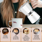 9 Cup Aluminum Moka Pot Classic Stovetop Espresso Coffee Maker 450ml 15oz Coffeemaker Percolator Mocha Express Preferred Cafe Makers for Italian and Cuban Café Brewing White