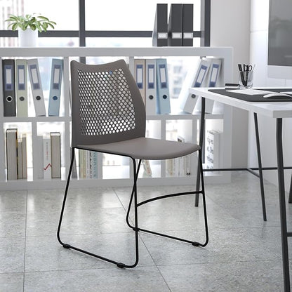 Flash Furniture HERCULES Series 661 lb. Capacity Gray Stack Chair - Image 2