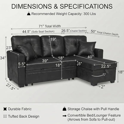 TYBOATLE Convertible Sofa Bed Couch - Image 2
