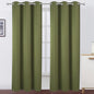 Blackout Curtains 38 x 84 inch/Olive Green Curtains Set of 2 Panels/Thermal by Lemomo