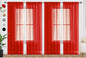 SpaceDresser Sheer Red Curtains 4 Panels Rod Pocket Semi-Sheer Curtain 54 by SpaceDresser