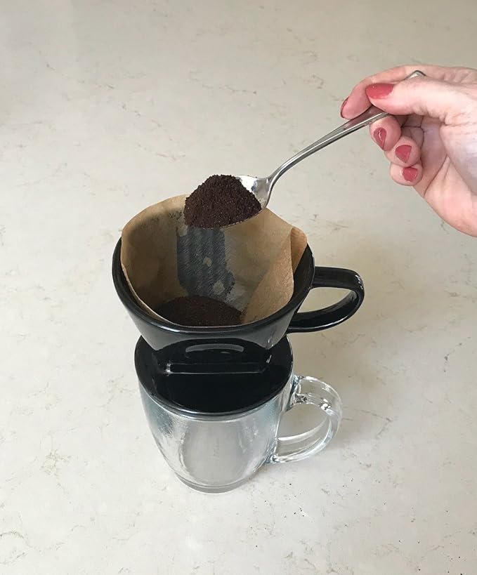 Coffee Pour Over Single Cup Ceramic Brewer Coffee Maker (Black)