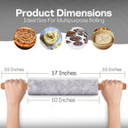 17 Inch Marble Rolling Pin with Wooden Handles & Wood Cradle, Dough Roller for Baking Pizza, Pies, Pastries, Pasta, Cookies