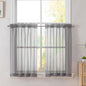 Simplebrand Grey Short Sheer Kitchen Tier Curtains 36/42 Inch Rod Pocket Cafe by Simplebrand