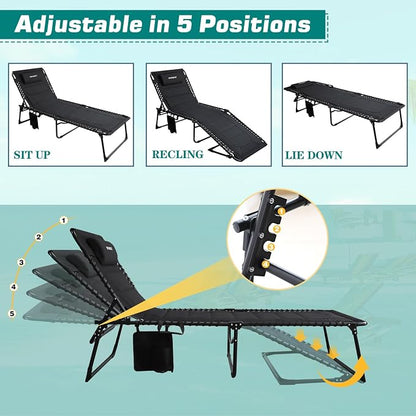 Outdoor Folding Lounge Chair Padded - Image 4
