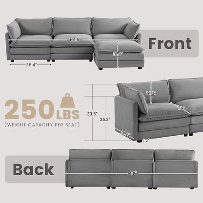 ROWHY 112'' Modular Sectional Cloud Couch - Image 2