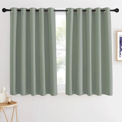 NICETOWN Blackout Sage Green Curtain 54 inches Long, Grommet Thermal Insulated by NICETOWN