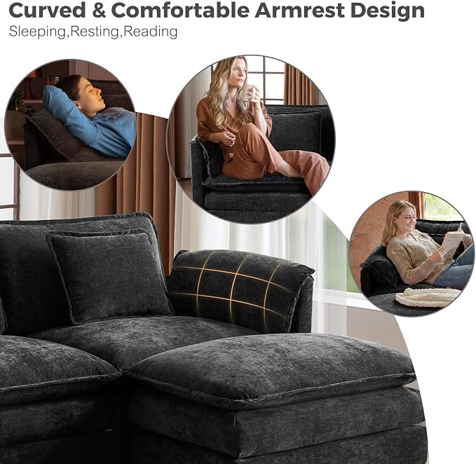ELUCHANG Oversized 113" Modular Sectional Sofa, Comfy Cloud Couch, L Shaped - Image 5
