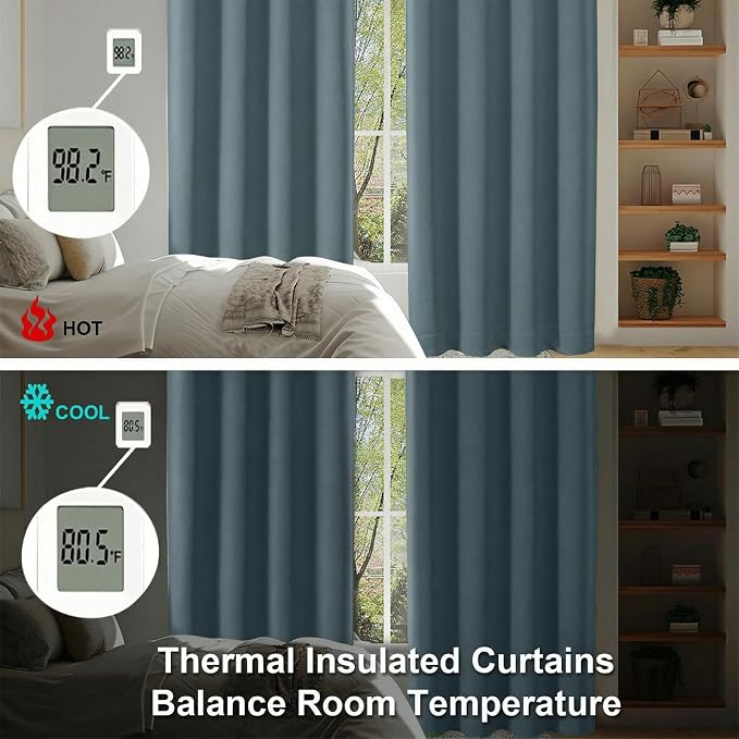 Simplebrand Ava Dark Green Short 36 Inches Blackout Curtain 2 Panels Set - Image 6