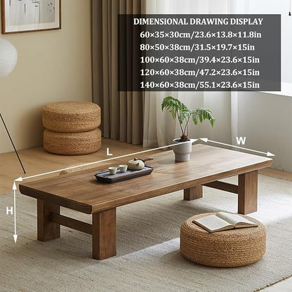 Japanese Floor Table, Vintage Tea Table Low Table, Rectangular Style Tatami - Image 2