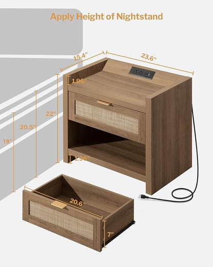 SICOTAS Night Stand Bed Side Table - Image 2
