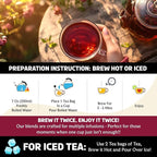 BREWIX, Hibiscus Lychee Tea Bags (25 Plant Based Tea Bags) Caffeine-Free, Made with Real - Hibiscus Flowers, Black Tea, Rosehip, Apple, Licorice, Rose | Contains Antioxidants & Support Overall Health