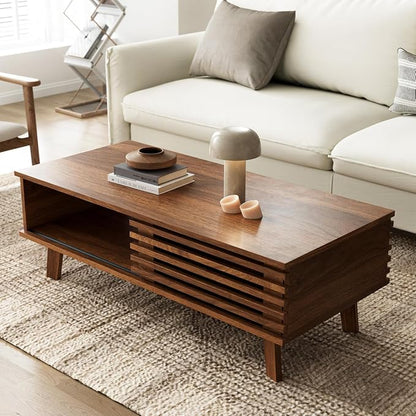 Furniway Mid Century Living Room Table Set of 4, Coffee Table, TV Stand and 2 - Image 5
