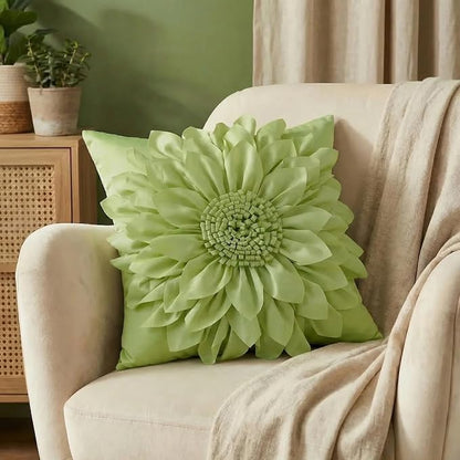 Sage Green Accent Flower Decorative Throw Pillow Covers - Image 4
