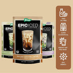 Matchabar Epic Iced Instant Latte Powder | Salted Caramel Espresso w/Oat Milk Base | Low Sugar, Non-Diary & Vegan Instant Iced Coffee Powder | Barista-Quality Creamy Latte Mix | 10 Servings