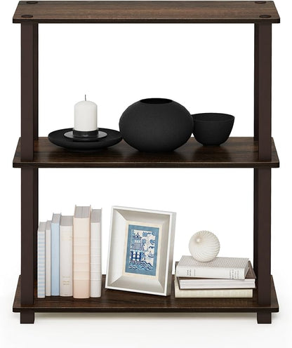 Furinno TURN-S-TUBE Storage Shelves, 3-Tier Book Shelf, Corner Shelf, Toolless - Image 4